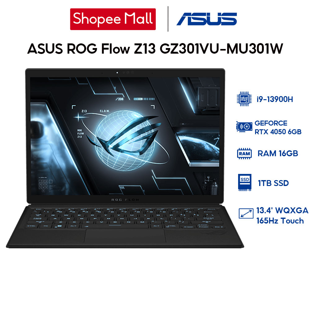 Laptop ASUS ROG Flow Z13 GZ301VU-MU301W (i9-13900H|16GB|1TB|RTX™ 4050 6GB|13.4' WQXGA)