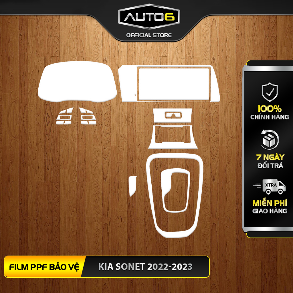 KIA SONET 2022-223 bản PREMIUM - Film PPF dán chống xước nội thất ô tô - AUTO6 < Chống xước hiệu quả >