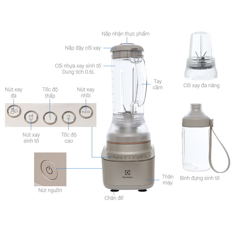Máy xay sinh tố đa năng Electrolux E7CB1-86SM  - Bảo hành  12 THÁNG