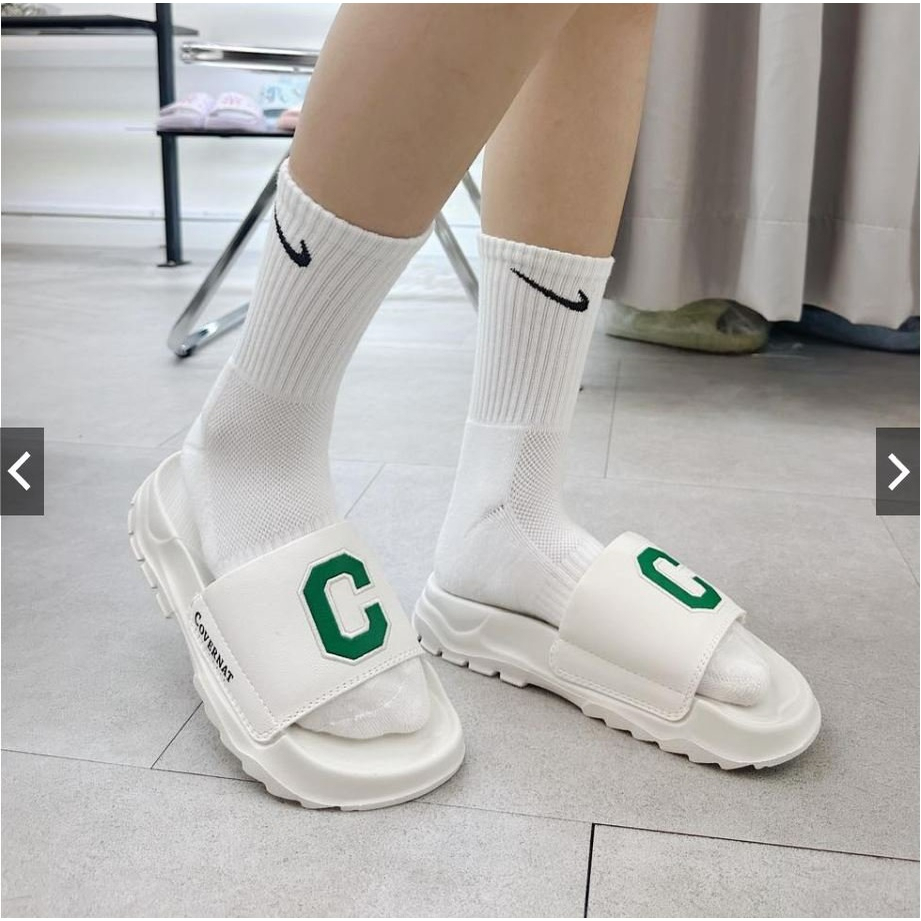 Dép Quai Ngang Nam Nữ Chữ C Quai Da Độn Đế 4cm Hottrend Mùa Hè 2023