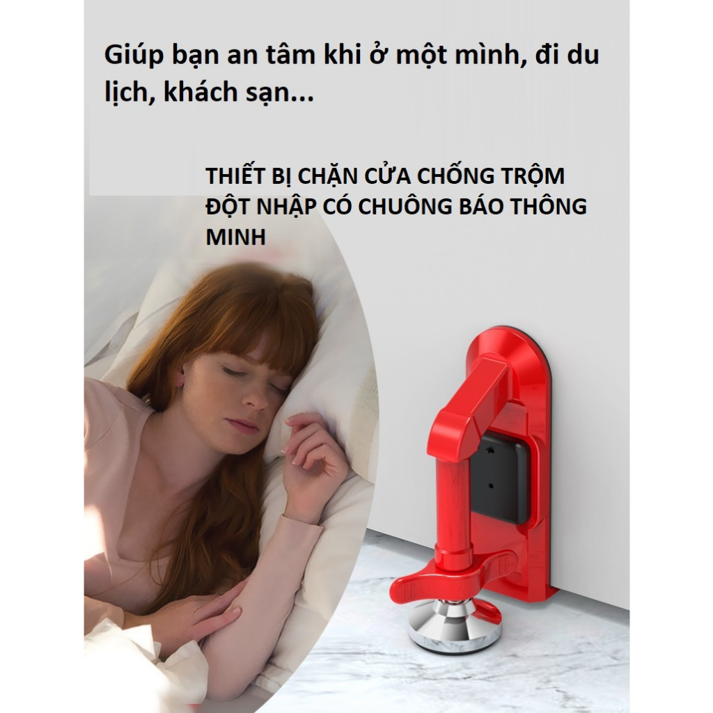 THIẾT BỊ CHẶN CỬA CHỐNG TRỘM ĐỘT NHẬP CÓ CHUÔNG BÁO NGƯỜI Ở NHÀ MỘT MÌNH, Ở KHÁCH SẠN, ĐI DU LỊCH, Ở BỆNH VIỆN