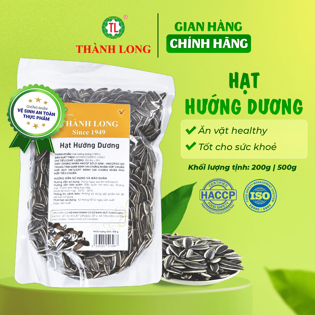 Hạt Hướng Dương Thành Long Rang Mộc Truyền Thống Thơm Ngon, Bổ Dưỡng Gói/Bịch 200g/500g - Việt Nam