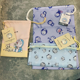 Drawstring Bag, Túi rút vải, túi rút mini nhiều size, đựng quần áo, đồ lót Doraemon x Daiso Nhật Bản