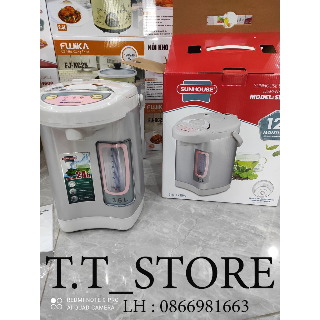 Bình thủy điện SUNHOUSE SHD1535 Dung Tích 3.5L Hàng Chính Hãng - Bảo Hành 12 Tháng