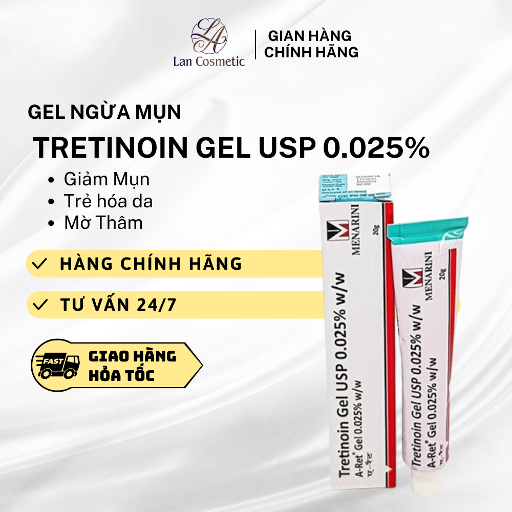 Tretinoin Aret Ấn Độ 0.025 Gel USP giúp giảm mụn ẩn mụn đầu đen tái tạo da trẻ khỏe hơn