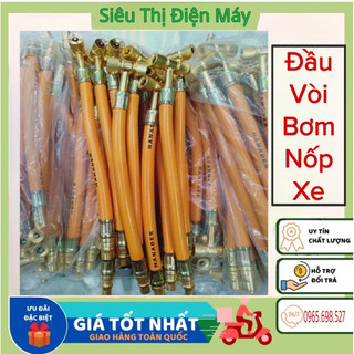 Đầu dắt bơm hơi dành cho ô tô, xe máy loại màu vàng 2 đầu bơm và loại 1 đầu bơm