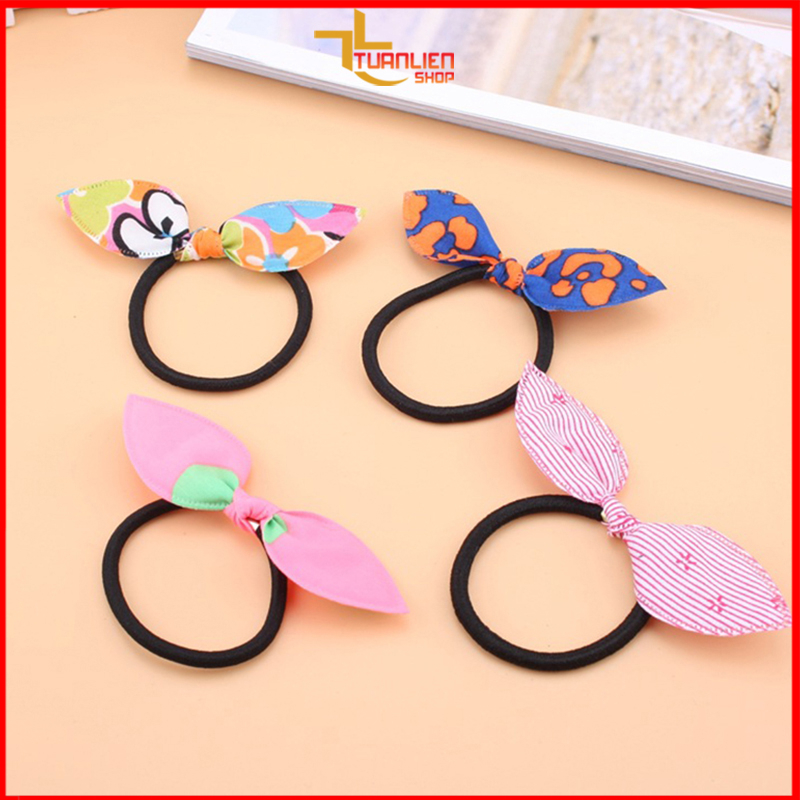 [Combo 30 cái] Thun cột tóc thời trang hình tai thỏ giá rẻ - giao ngẫu nhiên nhiều màu