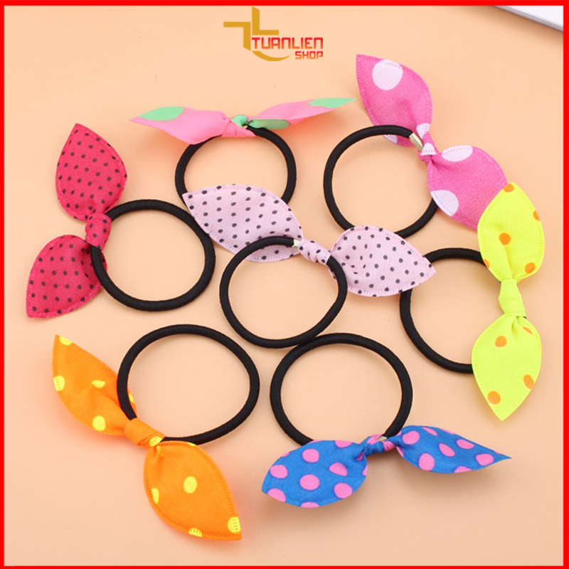 [Combo 30 cái] Thun cột tóc thời trang hình tai thỏ giá rẻ - giao ngẫu nhiên nhiều màu