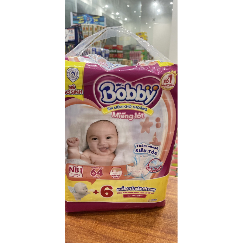 Miếng lót sơ sinh Bobby newborn 64 miếng