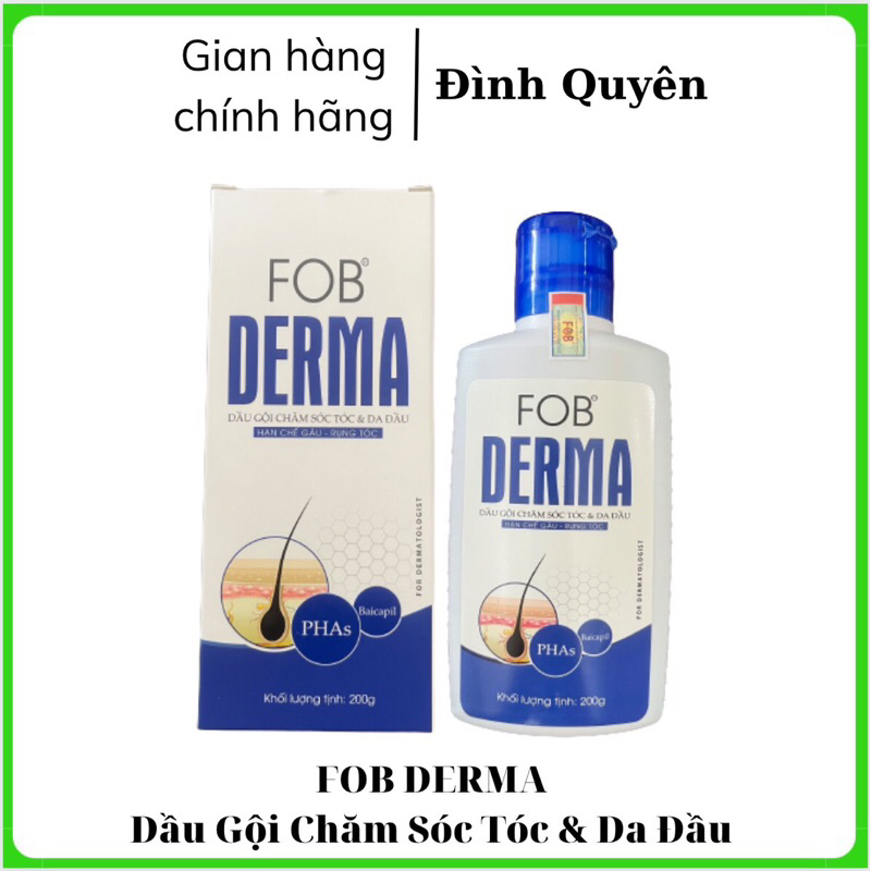 FOB DERMA - Dầu Gội Chăm Sóc Tóc & Da Đầu Hạn Chế Gàu - Rụng Tóc