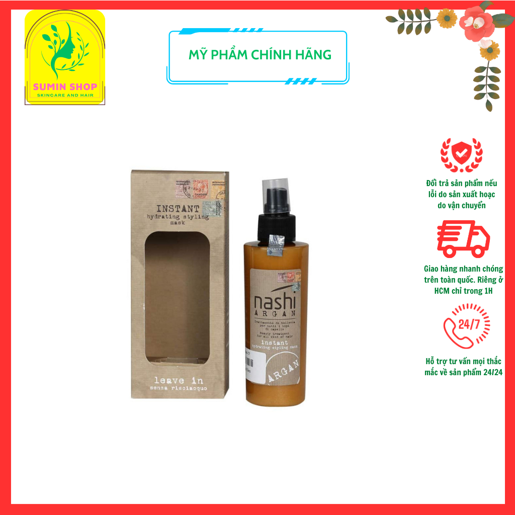 Xịt dưỡng xả khô làm phồng tóc NASHI ARGAN HYDRATING STYLING MASK LEAVE IN 150ml ( New 2023 )