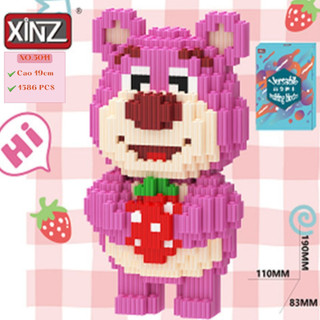 Gấu dâu hồng lotso toy story mô hình lắp ráp gấu ôm dâu