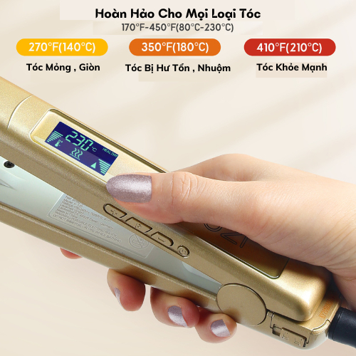 Máy duỗi tóc tạo kiểu KIPOZI 137GD Máy duỗi uốn tóc đa năng với 15 chế độ chỉnh nhiệt và 3 chế độ nhiệt cố định - GESUN
