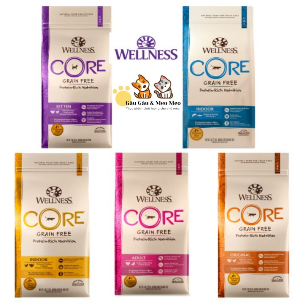 WELLNESS CORE HẠT CAO CẤP HÀNG ĐẦU TỪ MỸ CHO MÈO Bao 2.2kg