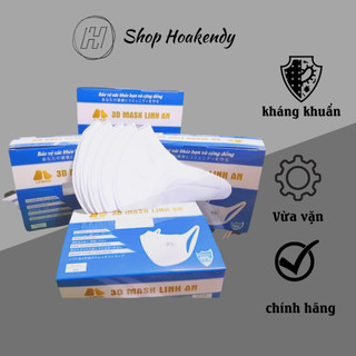 Khẩu trang 3d, khẩu trang y tế 3d, 1 hộp 50 Cái khẩu trang 3D Mask LINH AN kháng bụi kháng khuẩn, khẩu trang y tế 3d