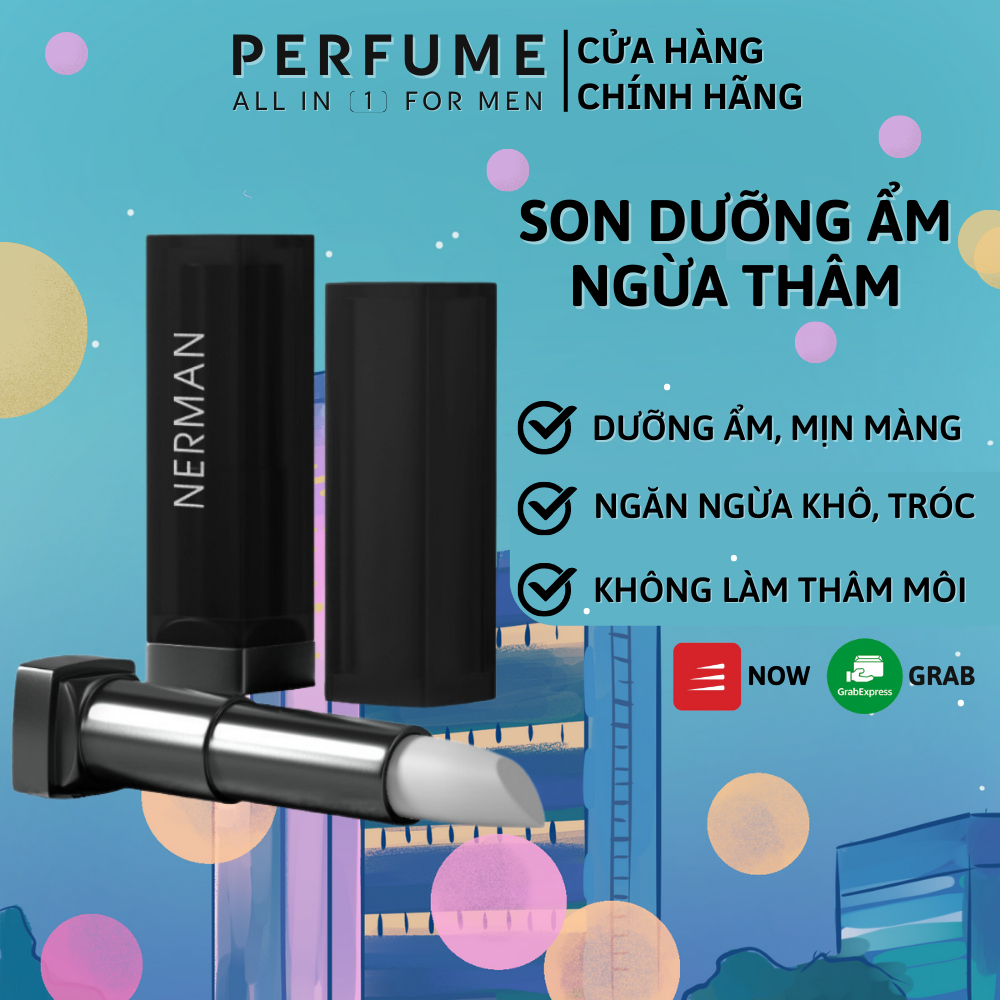 Son dưỡng cho nam Nerman dưỡng ẩm môi, giảm nứt nẻ, không bết dính, hỗ trợ mờ thâm Men in Black 4g - Sản phẩm chính hãng