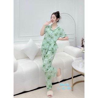 Đồ Bộ Pyjama Nữ Mặc Nhà Đẹp Quần Dài Tay Ngắn Chất Đũi Xốp🎀Hàng Có Size