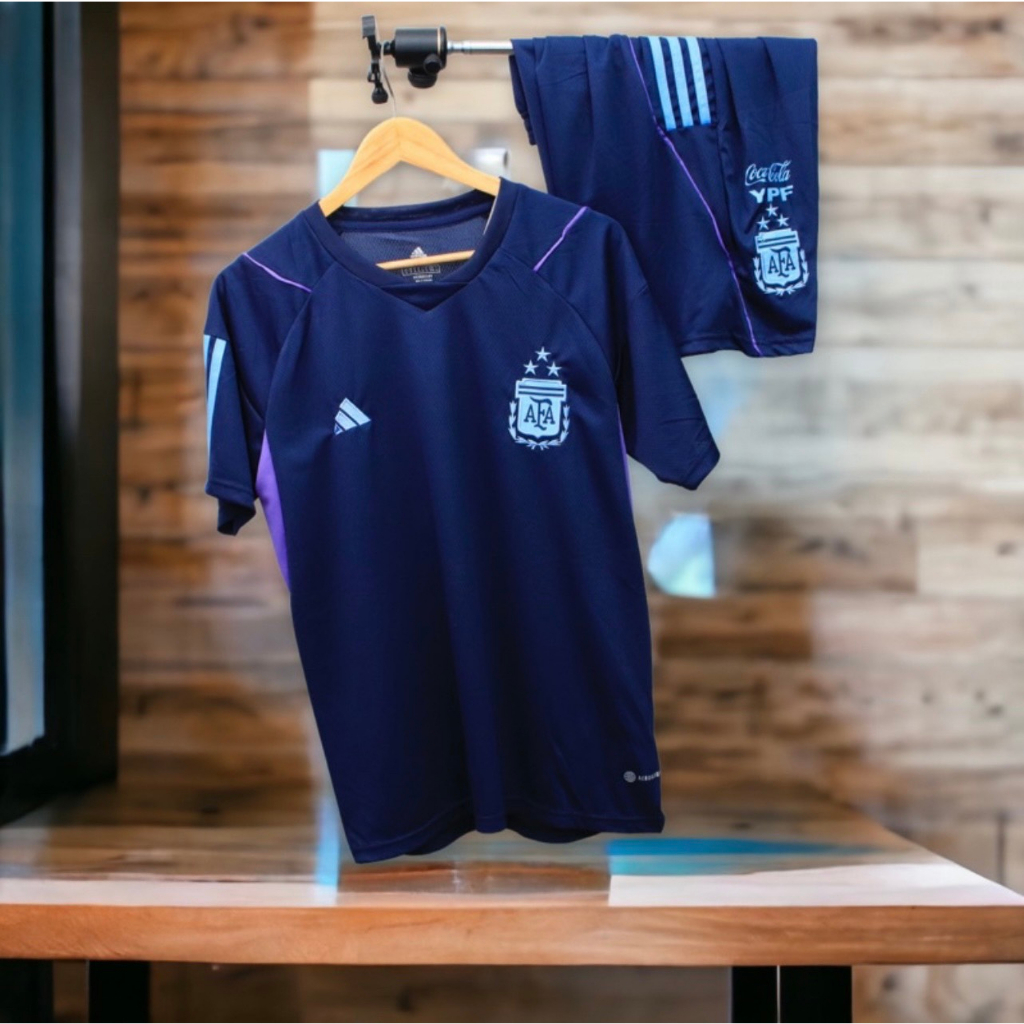 Áo bóng đá Argentina training tím vải mè kim cương thấm hút mồ hôi