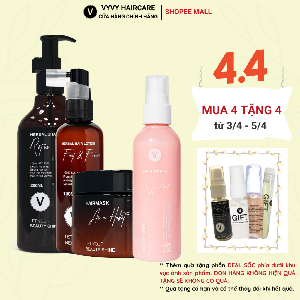 Bộ sản phẩm phục hồi cho mái tóc bóng khỏe mềm mượt combo 11 vyvyhaircare V 730ml