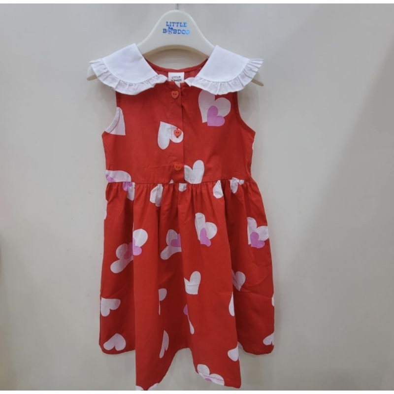 Váy bé gái đỏ xuất hàn 1 lớp mát