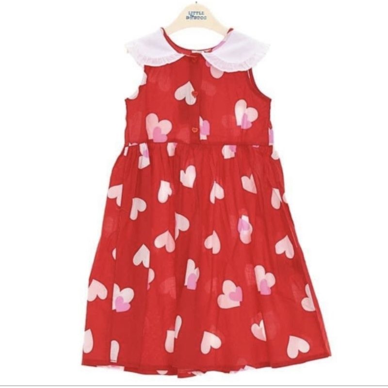 Váy bé gái đỏ xuất hàn 1 lớp mát