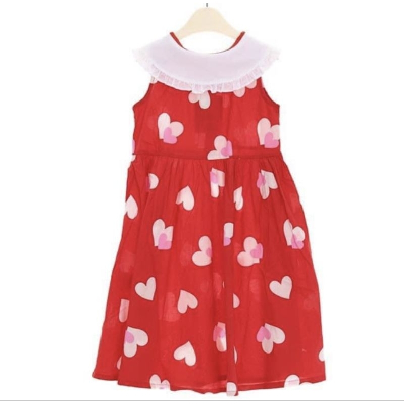 Váy bé gái đỏ xuất hàn 1 lớp mát
