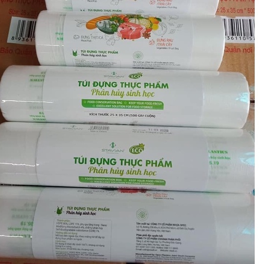 Túi Đựng Thực Phẩm Tự Phân Huỷ Sinh Học Green ECO Cuộn 500g Chính Hãng - Lifeup