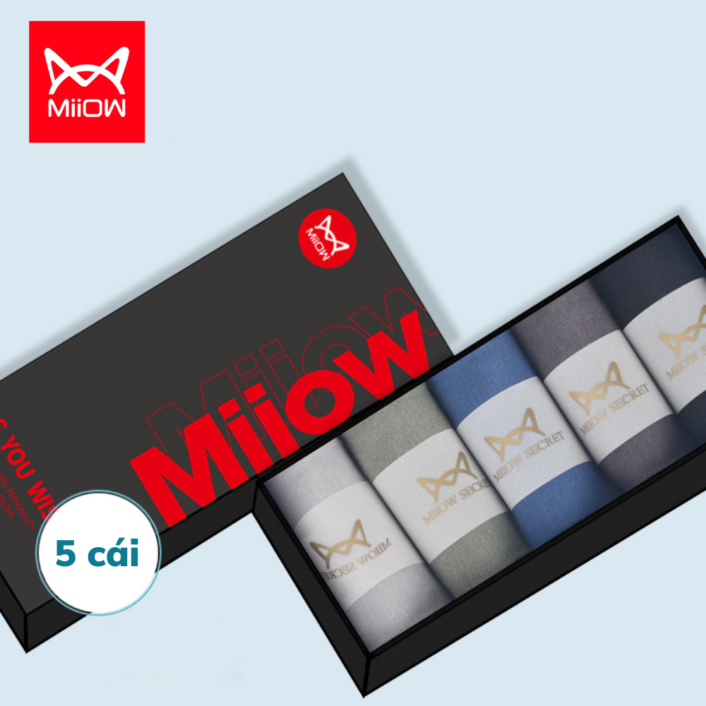 Hộp 5 đôi tất nam cao cấp Miiow chất liệu 100% cotton