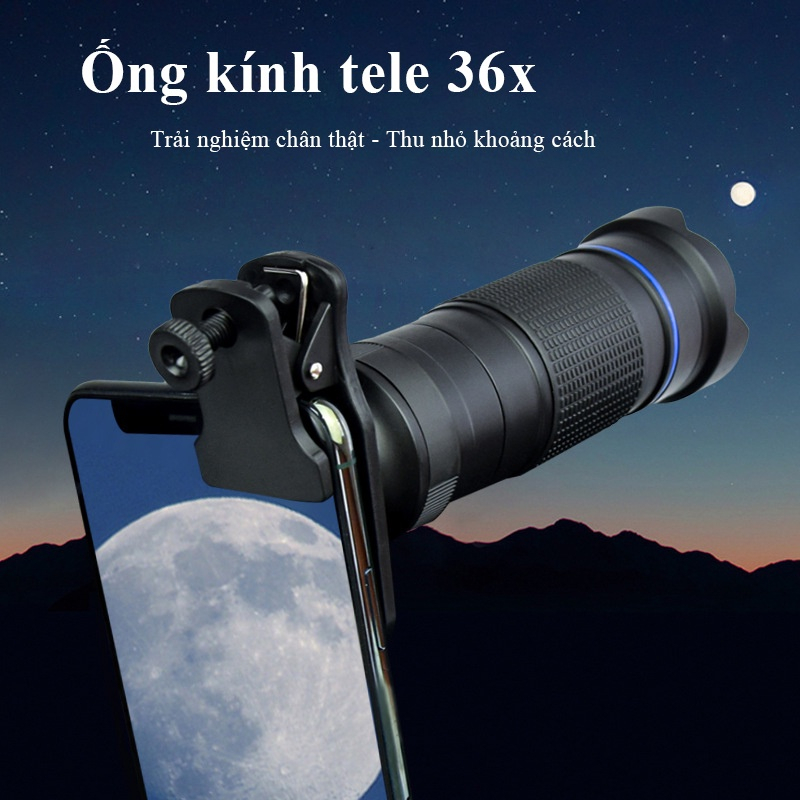 Bộ ống kính,lens tele apexel 36x zoom xa, kính lúp điện thoại