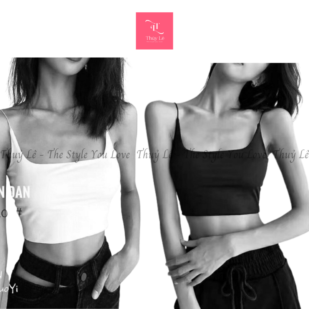 Áo bra thun lạnh cổ vuông chữ U SIÊU XINH, dây mảnh, chất thun mềm mát, phong cách châu Âu dành cho nữ