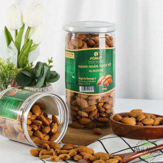 Hạt hạnh nhân mỹ, hạnh nhân tách vỏ nguyên vị sấy ăn liền, healthy, eatclean, giảm cân hộp 500gr