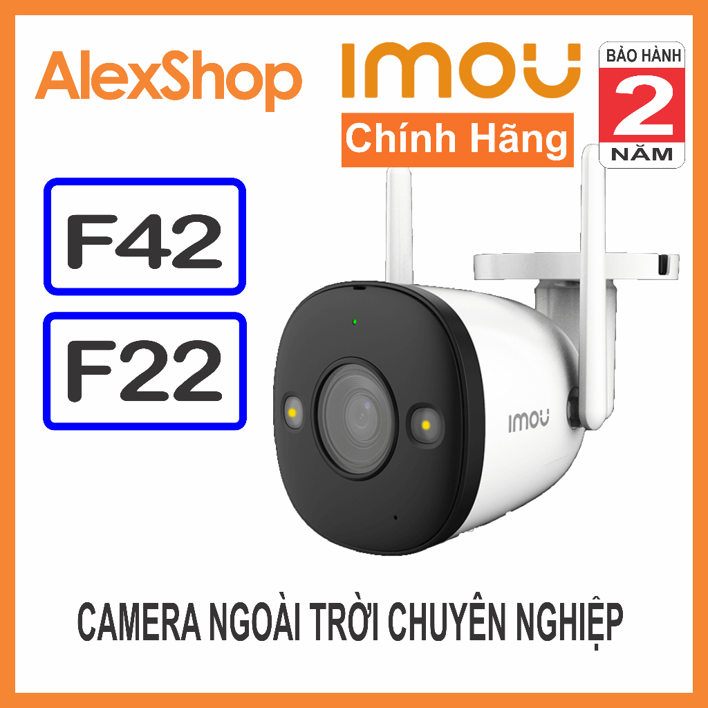 Camera Imou F22 / F42 Ngoài Trời Quay Đêm Màu Bullet 2M/4M AI - Chính Hãng