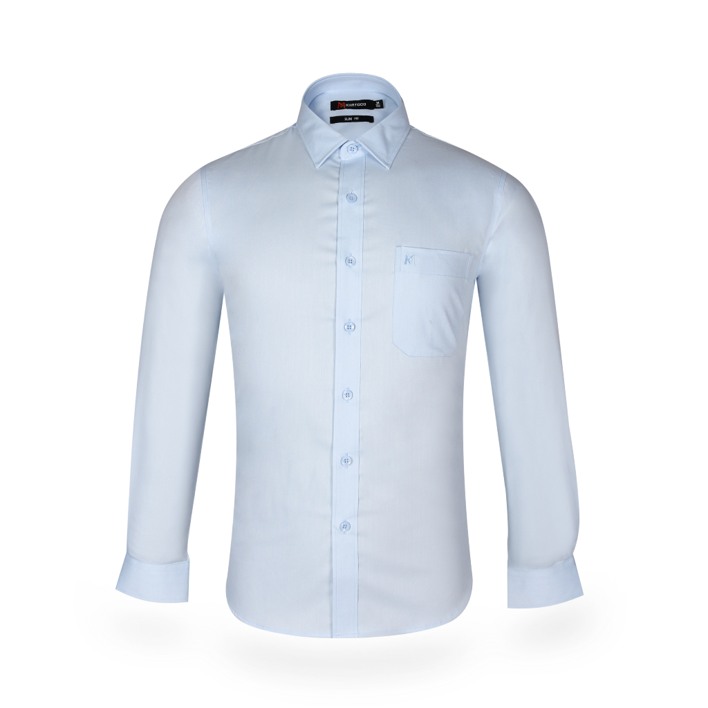 Áo sơ mi nam tay dài Khatoco form Slimfit lai bầu - A1MD468S1