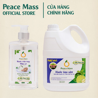 Combo gốc thực vật peace mass lau sàn td chanh sả-bạc hà 3.6l+nước rửa tay 340ml