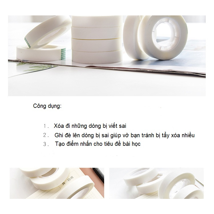 Băng dính dán vô hình dùng để tẩy xóa chữ viết sai lovelyhouse94 BDINHVOHINH092