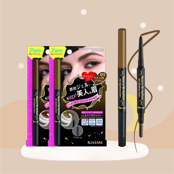 Bút kẻ lông mày dạng gel Kissme Heroin 2 trong 1 dành cho mắt và lông mày (2 màu)