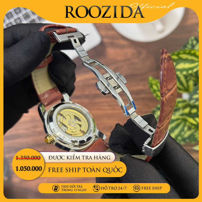 Đồng hồ cơ nam chính hãng dây da đẹp cao cấp thời trang chống nước tuyệt đối Rozida'1 DH08