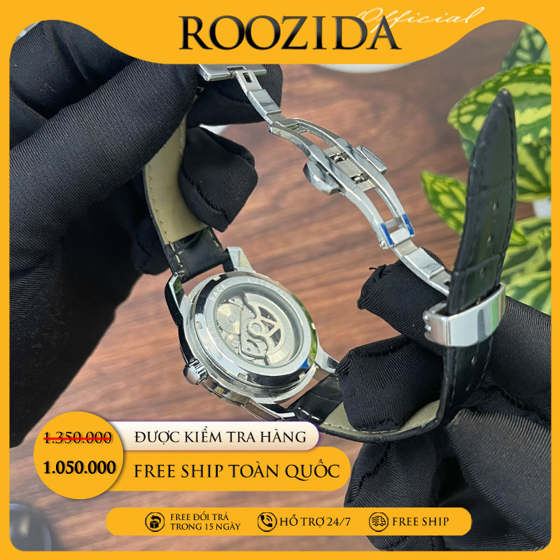 Đồng hồ cơ nam chính hãng dây da đẹp cao cấp thời trang chống nước tuyệt đối Rozida'1 DH08
