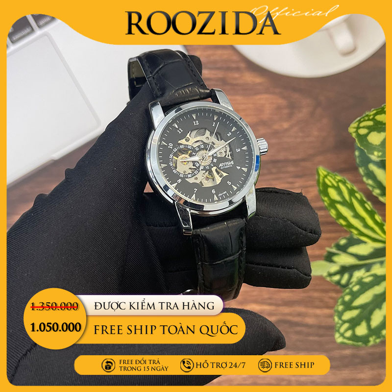 Đồng hồ cơ nam chính hãng dây da đẹp cao cấp thời trang chống nước tuyệt đối Rozida'1 DH08