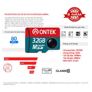 Thẻ nhớ MicroSD ONTEKCO 32Gb cho camera yoosee