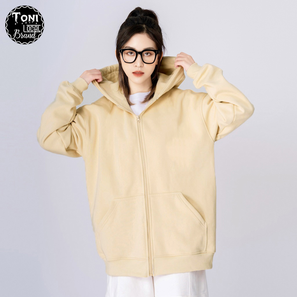 Áo Hoodie Zip BASIC Local Brand form rộng Unisex cực dày ấm chống nắng