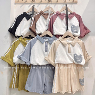 Bộ đồ hàn quốc polo 3158 hàng loại 1 chất liệu cotton khô vải dày dặn mặc mát mẻ siêu dễ thương