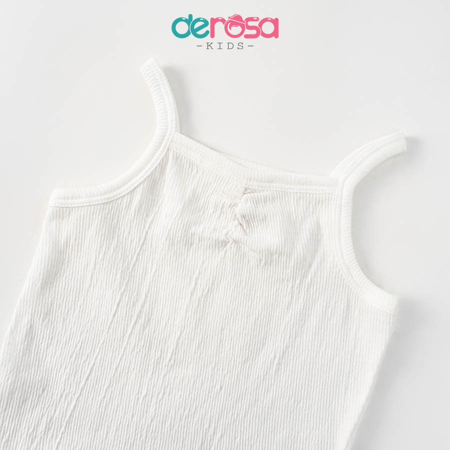 Bộ thun hai dây bé gái DEROSA KIDS đồ bộ mùa hè cho bé từ 6 đến 24 tháng ZSB23-208B