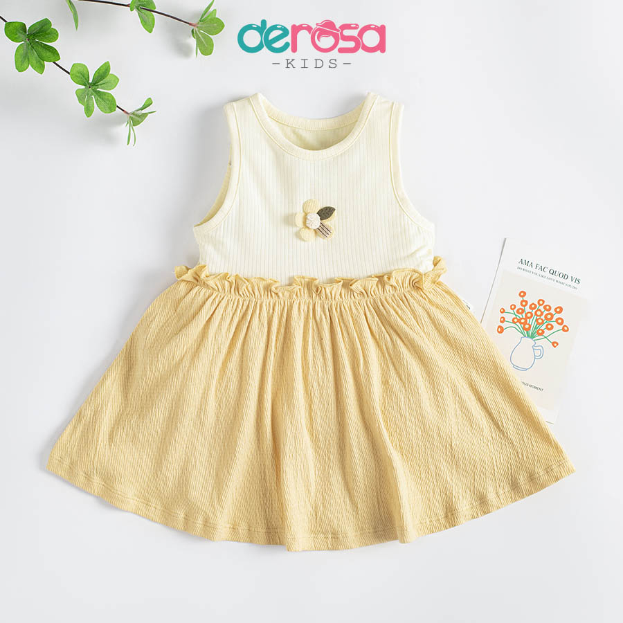 Váy ba lỗ bé gái Derosa Kids đầm mùa hè Cotton cho bé từ 6 đến 24 tháng DSB23-352V