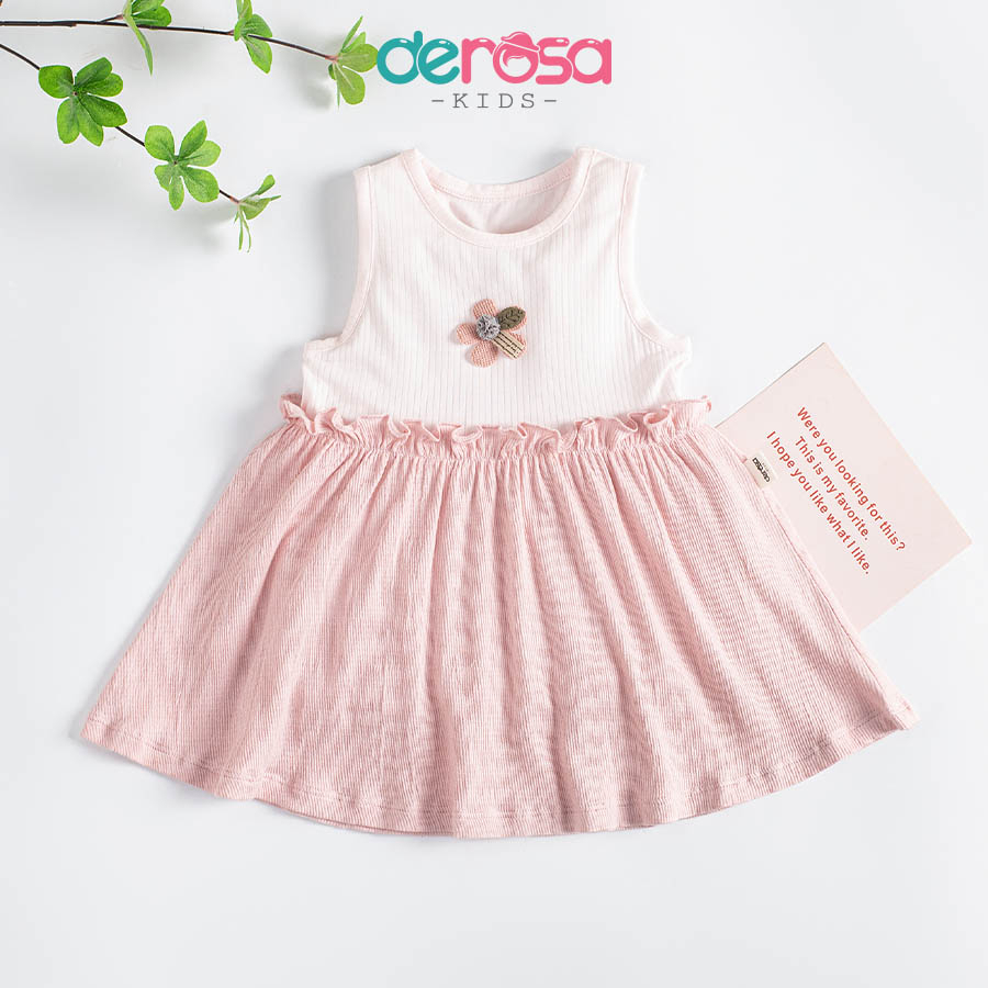 Váy ba lỗ bé gái Derosa Kids đầm mùa hè Cotton cho bé từ 6 đến 24 tháng DSB23-352V