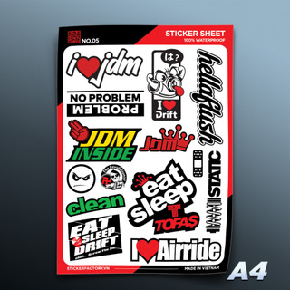 NO.05 JDM - Sticker Sheet A4 hình dán cao cấp chống thấm nước - Sticker Factory
