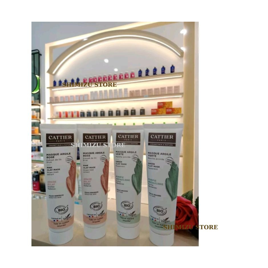 Bản Pháp hàng Nội địa  - Mask đất sét của Cattier clay mask aloe vera trắng da 100ml