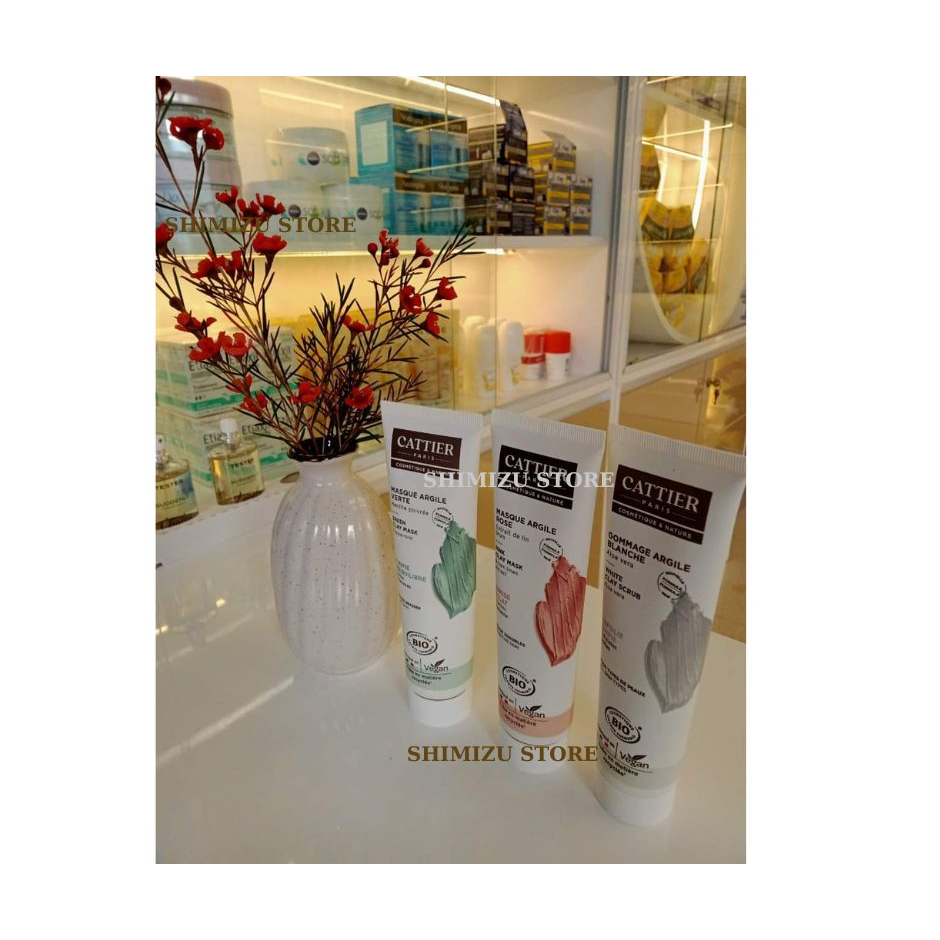 Bản Pháp hàng Nội địa  - Mask đất sét của Cattier clay mask aloe vera trắng da 100ml