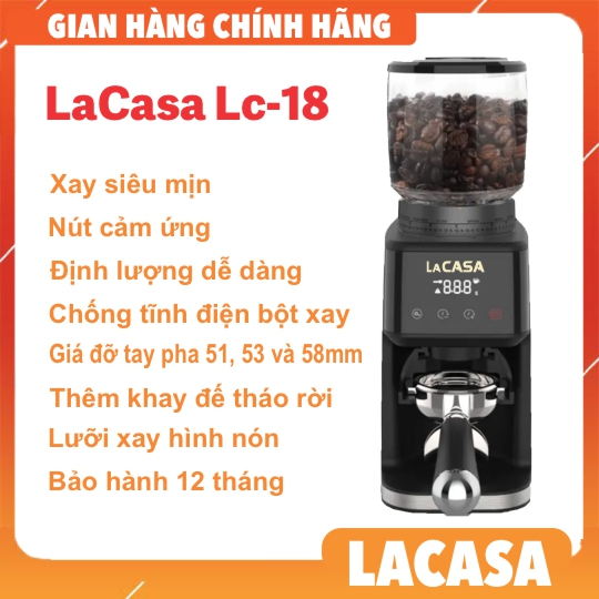 Trọn bộ máy xay và pha Espresso gia đình LaCasa EM3212 và LC18