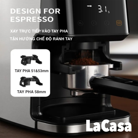 Trọn bộ máy xay và pha Espresso gia đình LaCasa EM3212 và LC18
